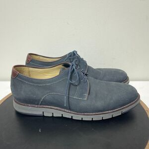 Johnston & Murphy Shoes Mens 10M Dark Blue Leather Oxford Dress Shoes Sheepskin